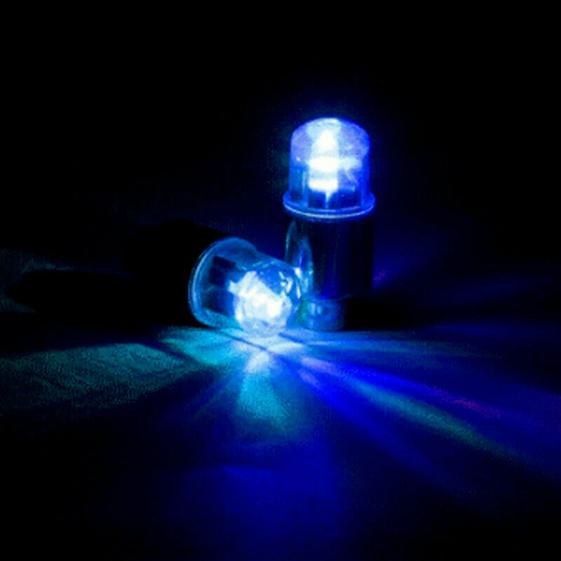 4PCS Car Blue Wheel Tire Air Valve Stem LED Light Caps Cover Accessories 3.8cm