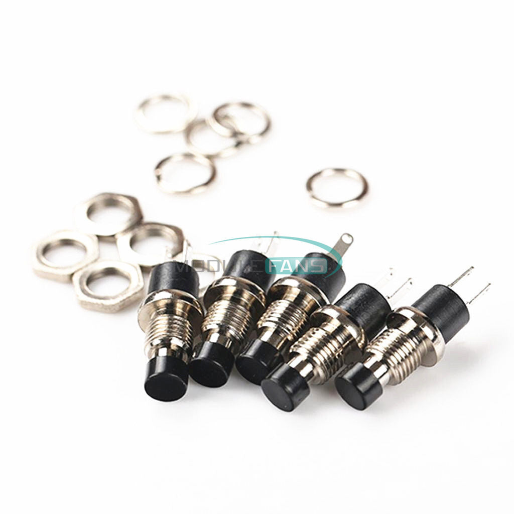 10PCS Mini Push Button Momentary N/O Switch PBS-110 OFF-ON Black