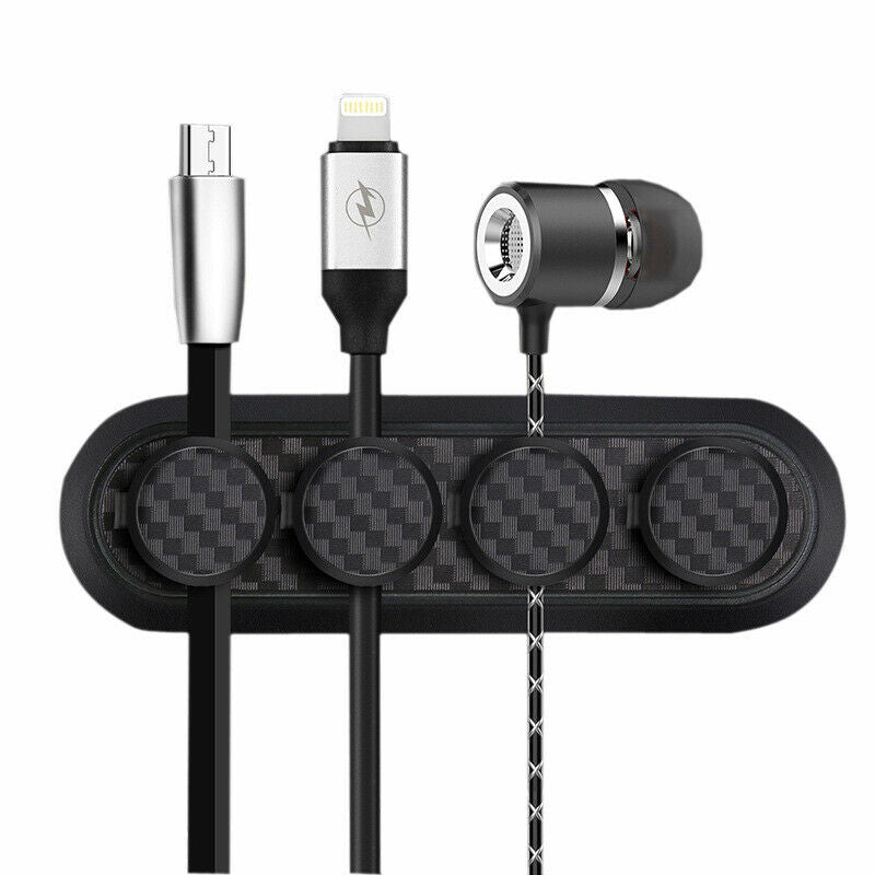 Domestic and car Carbon Fiber Magnetic Cable Organizer USB Cable Management Clip