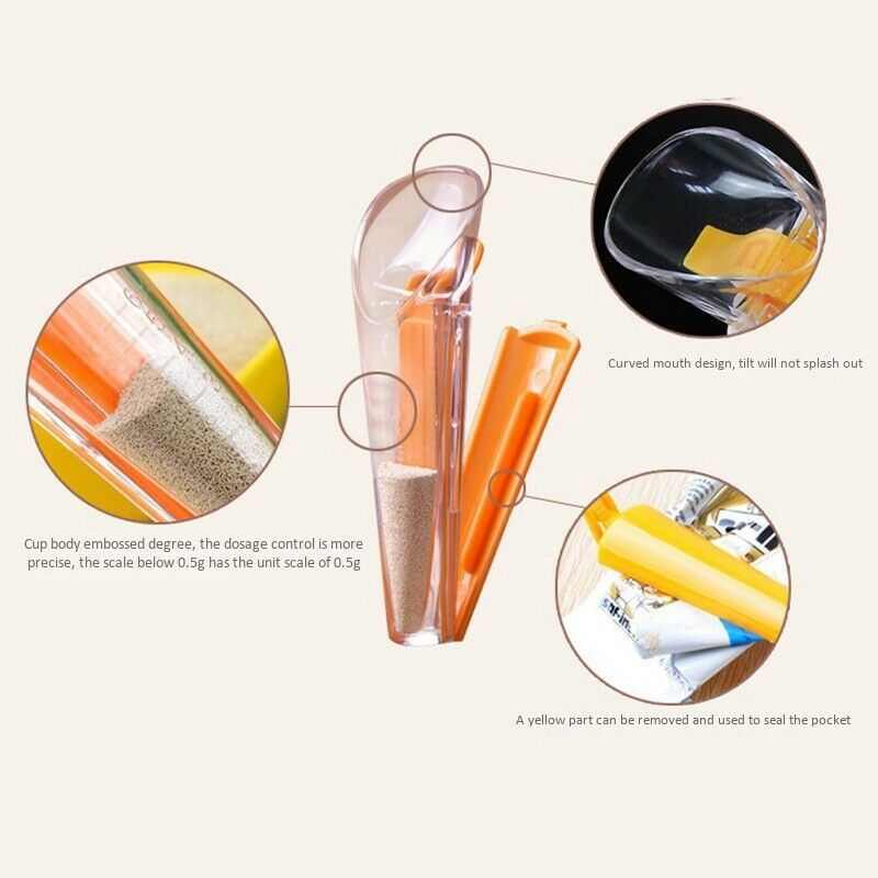 1X(Yeast Measu Cup, Yeast Weigher Measu Cup with Sealing Clip Kitchen Gadgets 5)