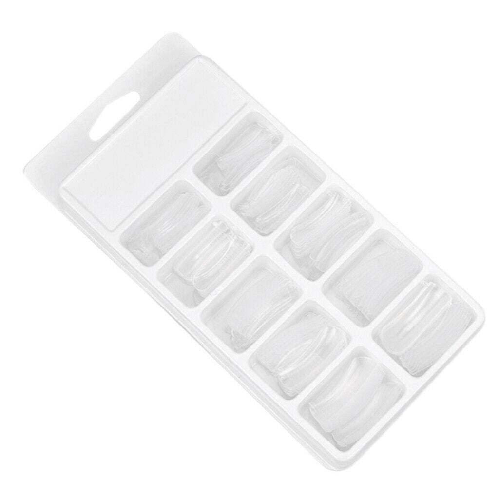 100x French Acrylic False Artificial Nail Art Tips Long Clear Manicure