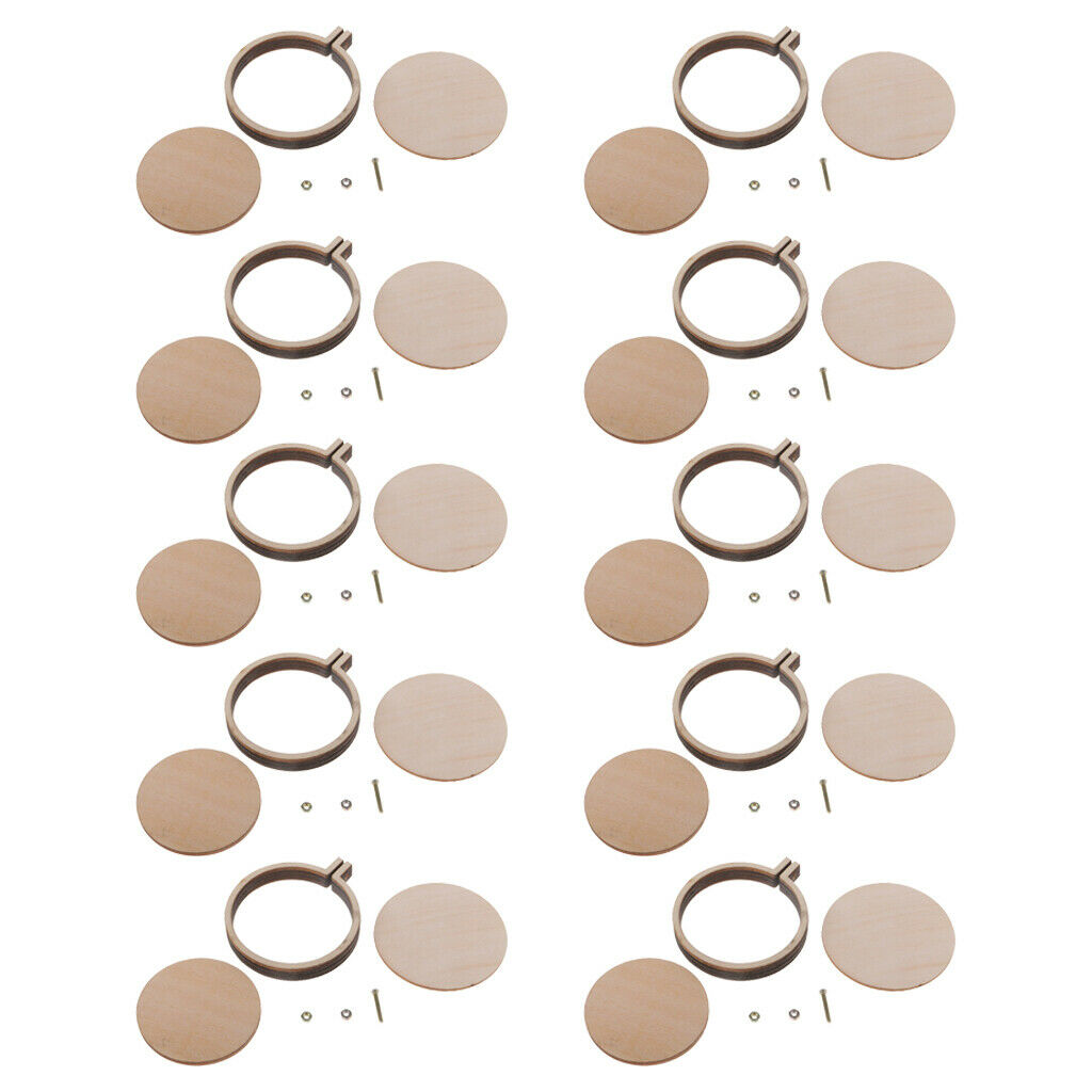 10pcs Mini Wooden Embroidery Hoop Round Shape Inner Diameter 44mm for Cross