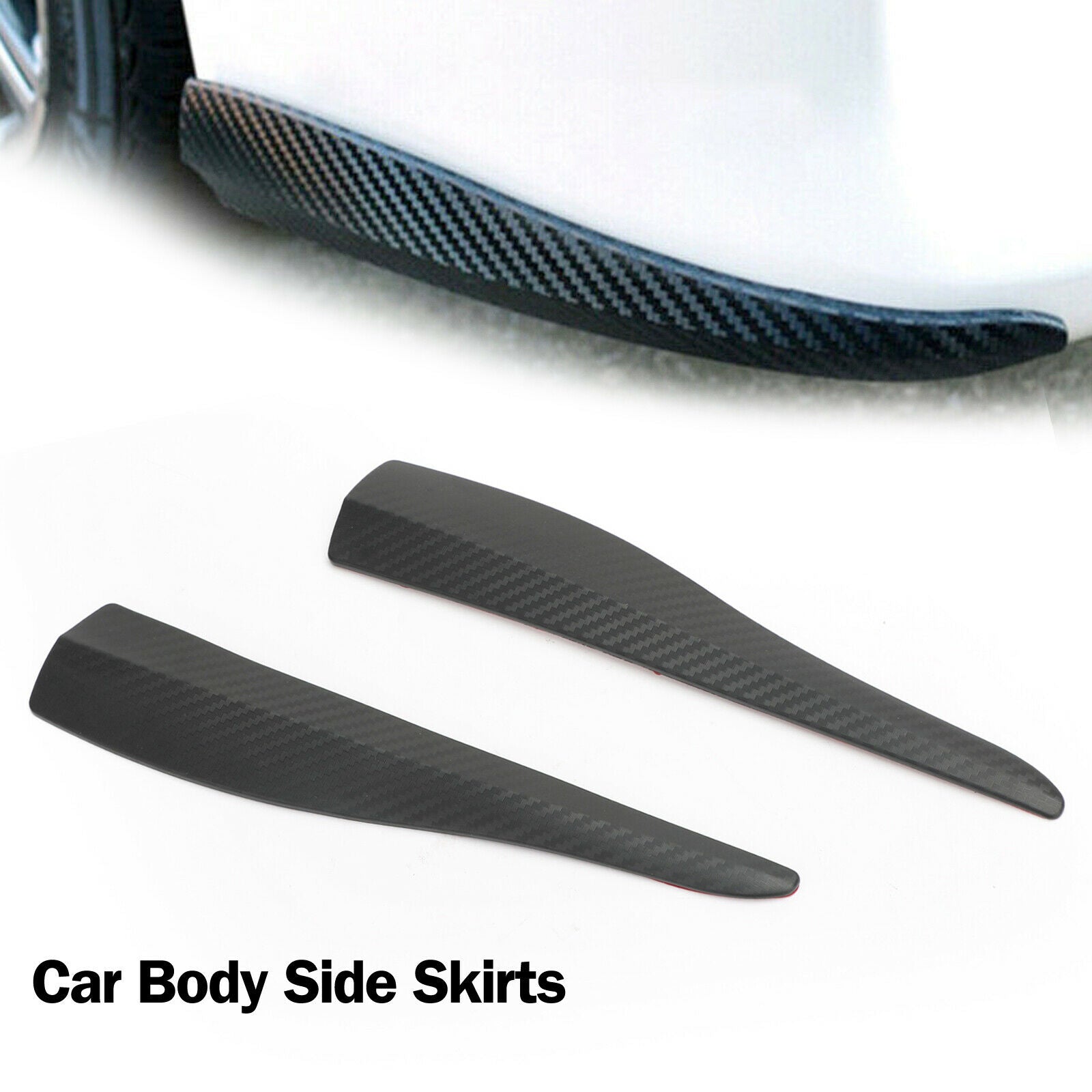 2pcs 36cm Rubber Car Front Rear Bumper Lip Anti-collision Strip Carbon Fiber CN