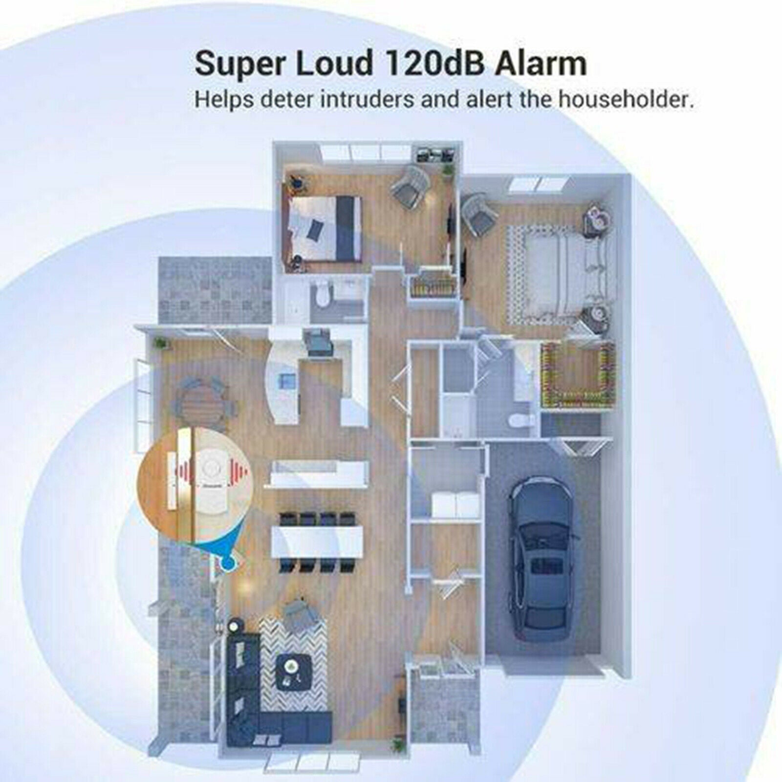 4pieces Security Burglar Alarm Anti-theft Alarm130dB Door Open Reminder