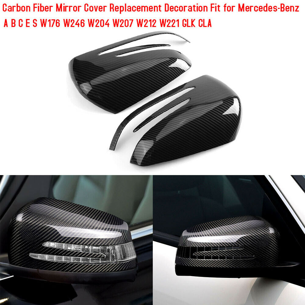 Carbon Fiber Car Side Rear View Mirror Cap cover for Benz A B C E GLA W204 W212