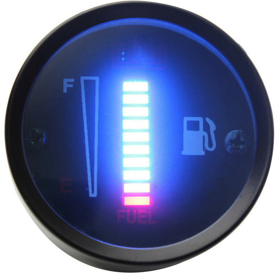 2'' Car SUV Motorbike 10LED Display Fuel Level Meter Digital Gauge Sensor