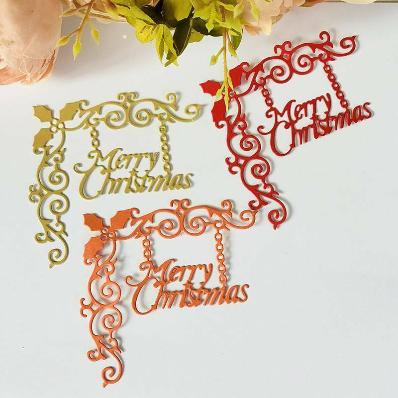 Merry Christmas Metal Cutting Dies Stencil for DIY Scrapbook Photo Album .l8