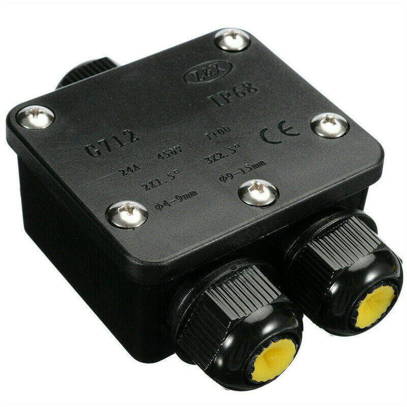 3 Way IP68 Waterproof Electrical Junction Box Cable Wire Line Connector Outdoor