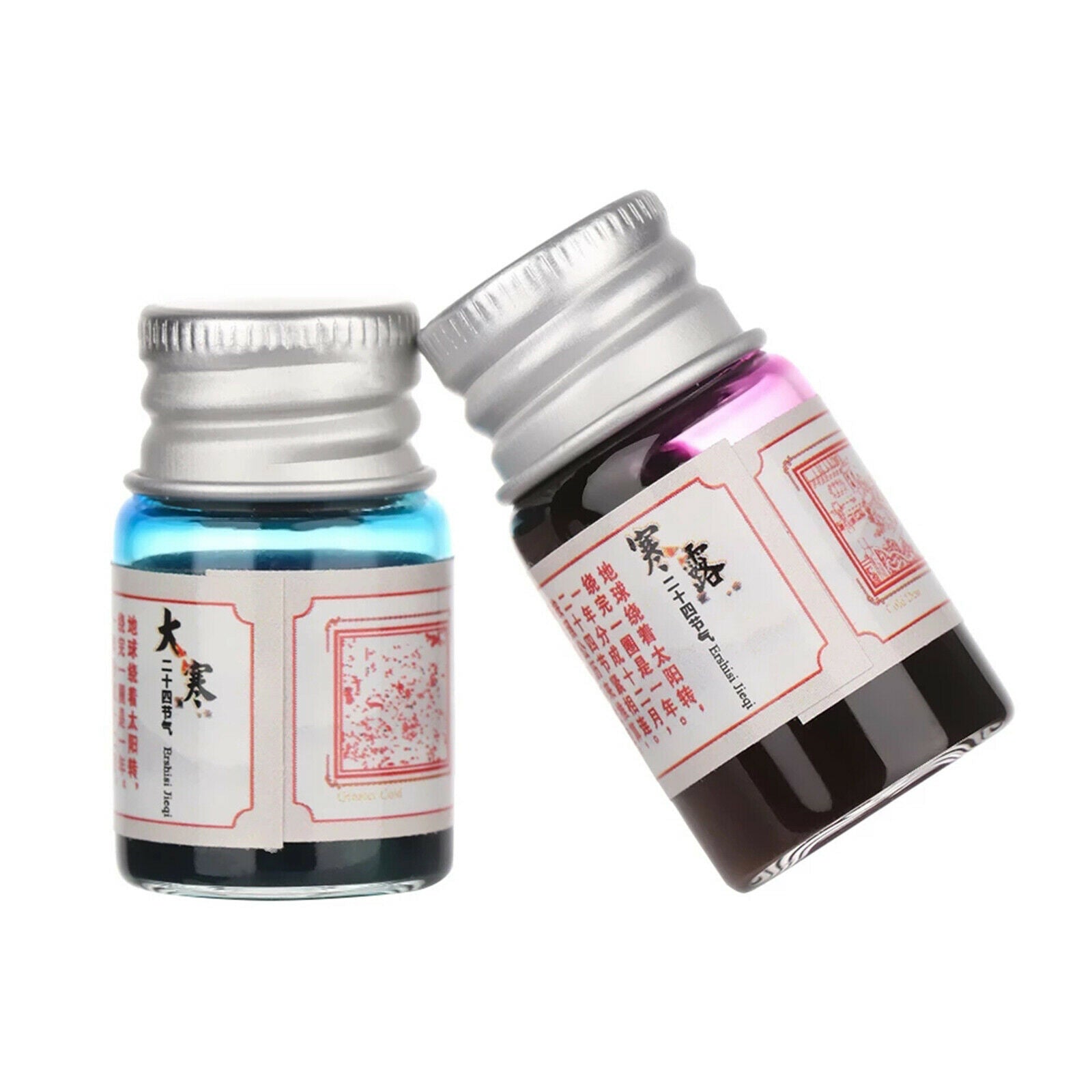 24x 7ml Calligraphy Pen Ink Set Bottled Fountain Glass Dip Pen Inks Supplies
