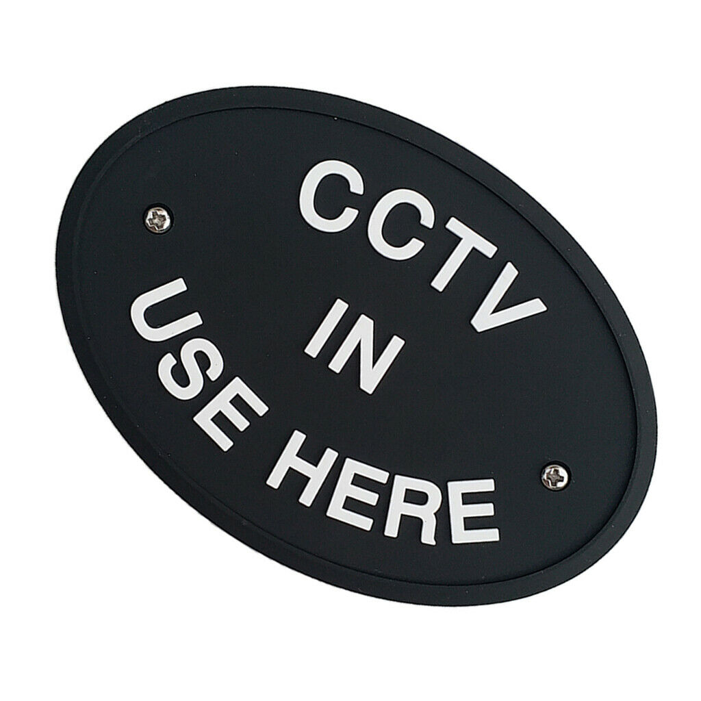 2pcs PVC Rubber CCTV in Use Warning Sign Plaque Plate Wall or Door Mounted