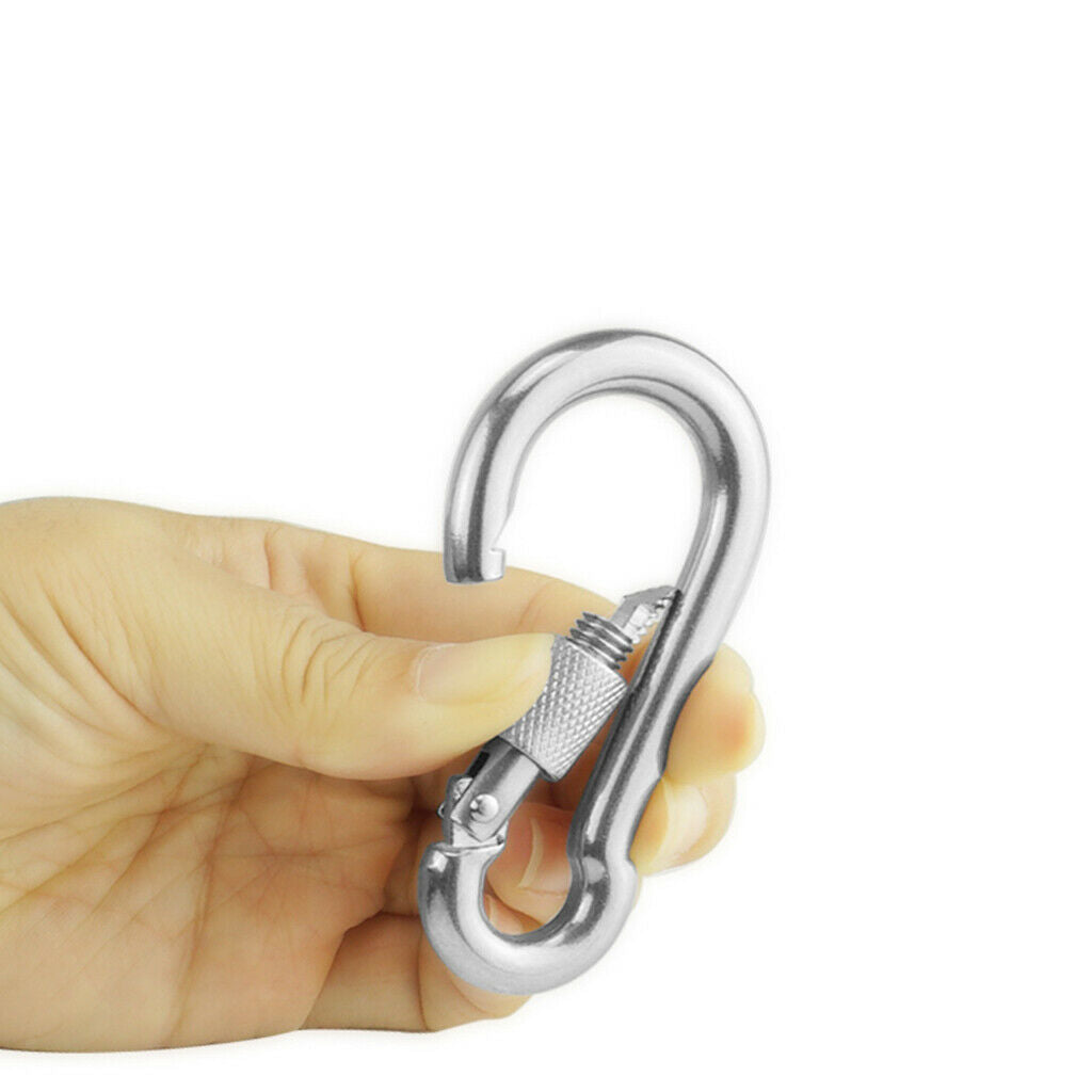 Stainless Steel Screw Gate Carabiner Clip Hiking Camping Travel Hammock Yoga