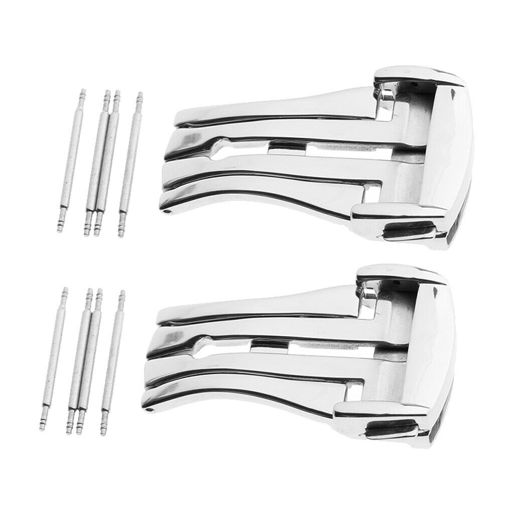 Stainless Steel Push Fold Deployment Clasp Watch Band Strap Buckle 16mm 20mm