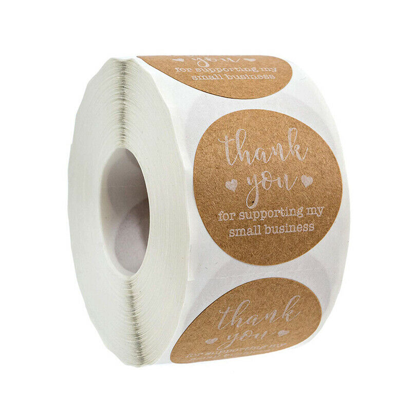 500Pcs 1.5 inch Round Kraft Thank You Stickers Online Trade for Store Sh.l8