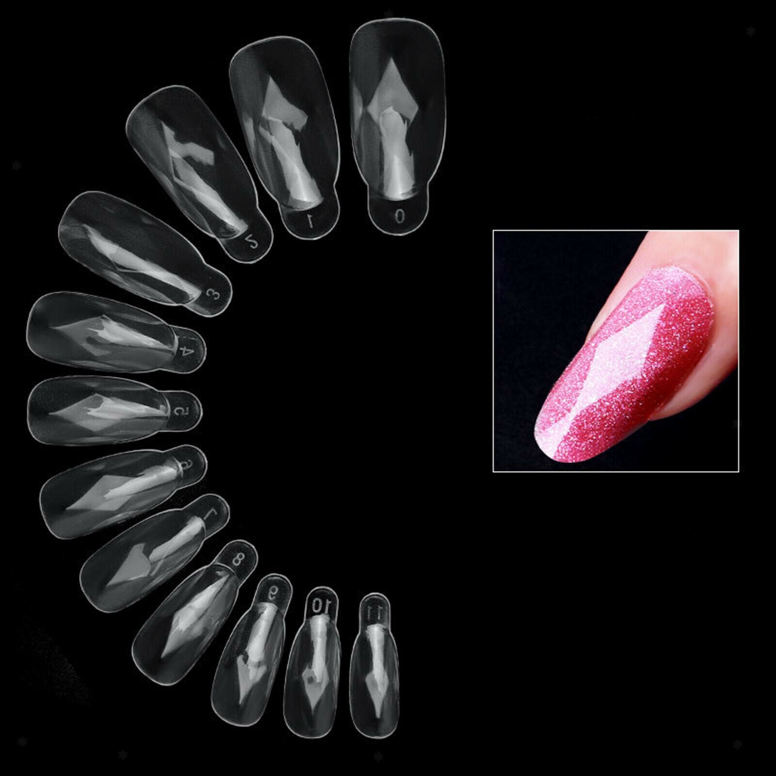 120pcs Fingernail Tips Diamond Shape ABS Nail Art Mold For Home Use Salon