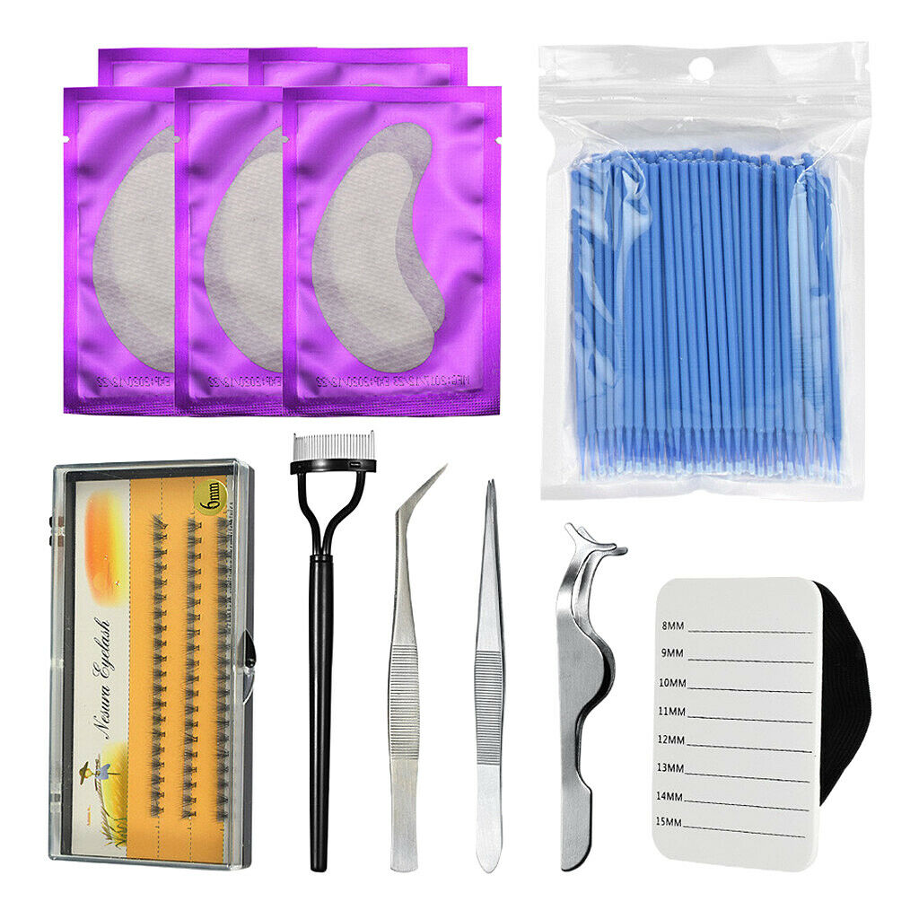 8 in 1 Professional Beginner Grafting Eye Lash Eyelash Extensions Set Blue