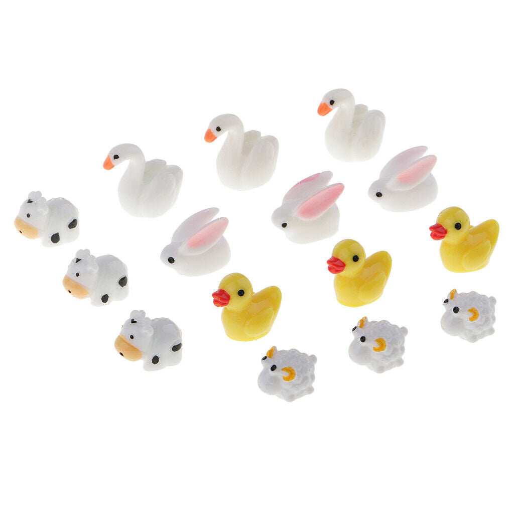 15 Mini Cute Animal Decors Art Home Decor Landscape Ornament DIY Garden Gift