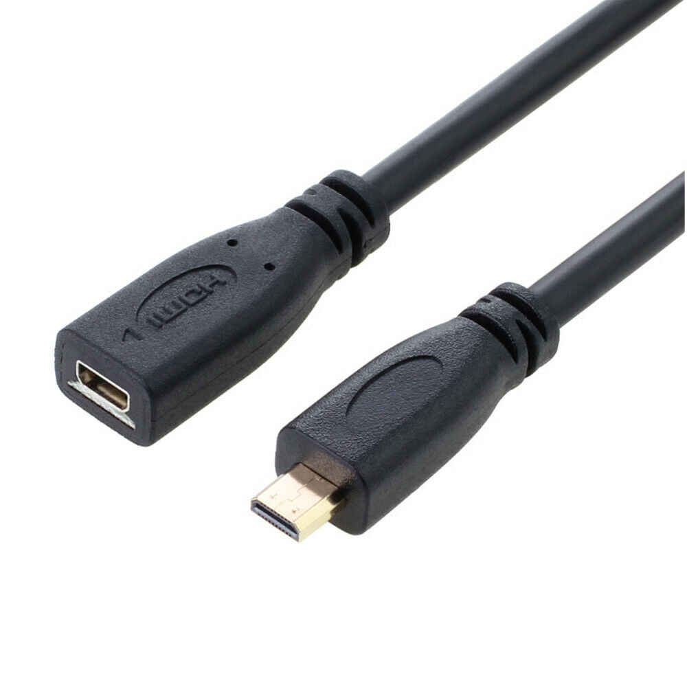 Micro HDMI-compatible Male-Female Extension Extender Short Adaptor Cable D Type
