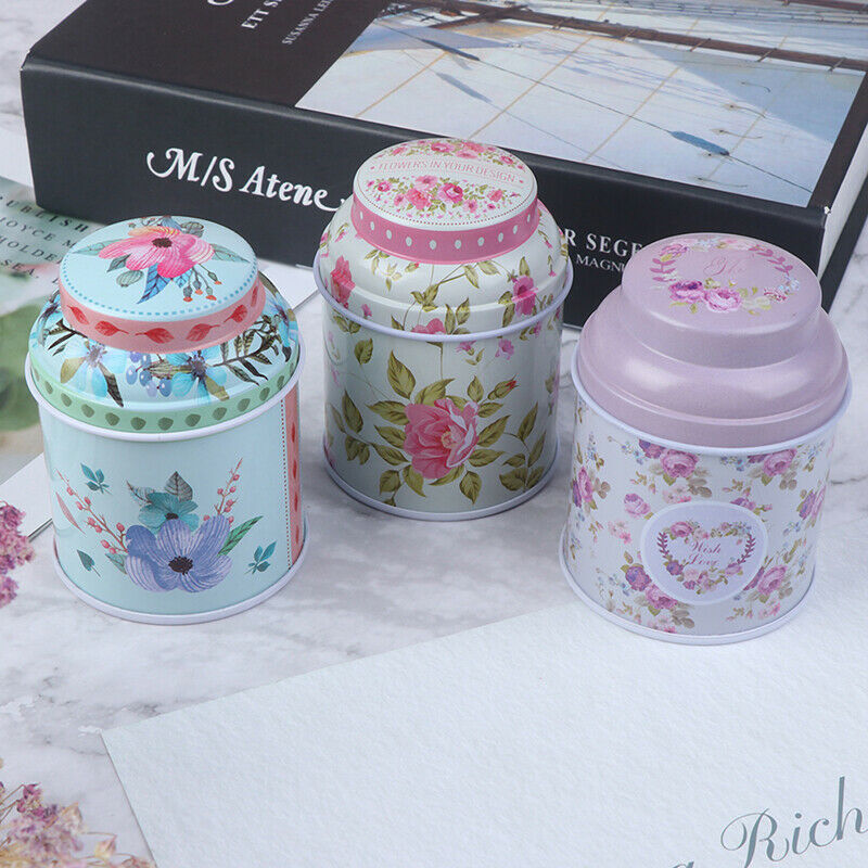 Home Flower Metal Iron Tin Can Storage Tea Candy Coin Jewelry Gift Box Ca.l8