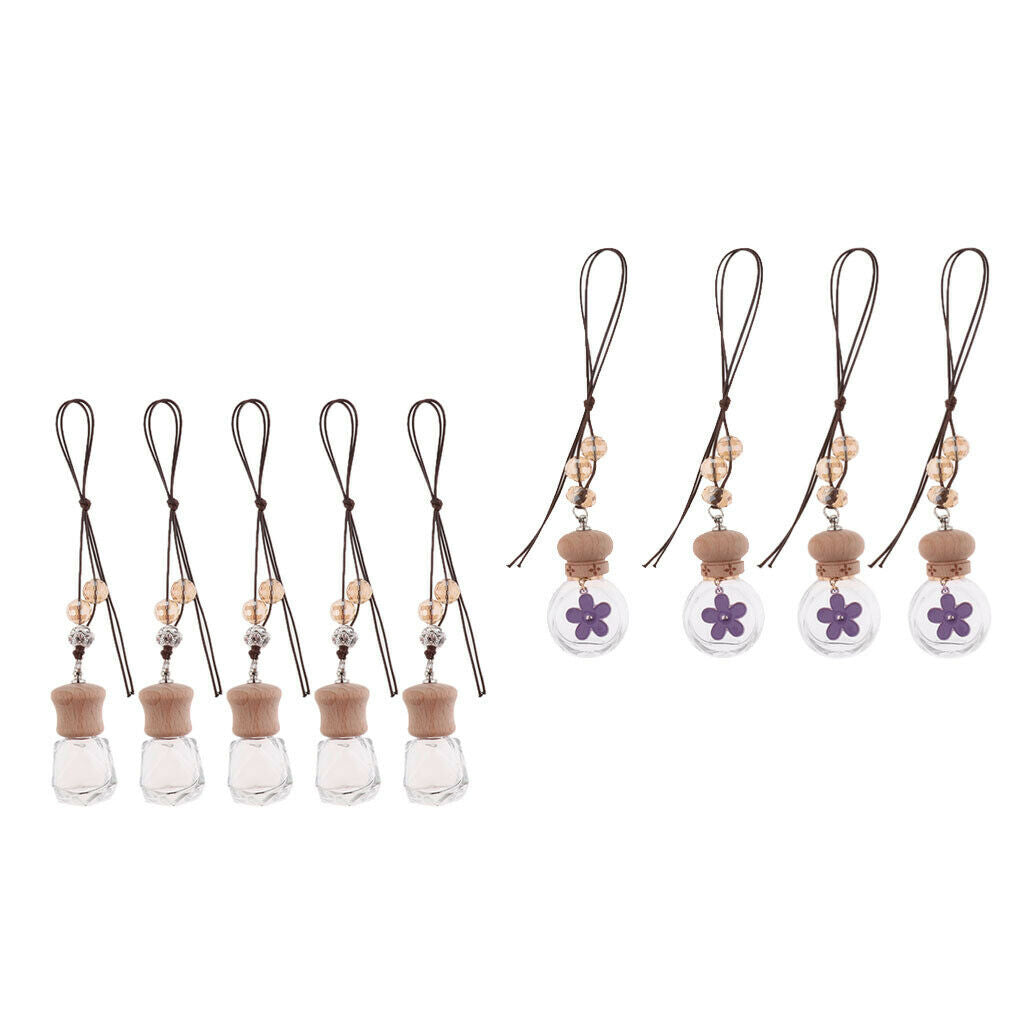 9-in-1 Clear Charm Car Hanging Perfume Bottle f/ Home Car Hanging Decoration