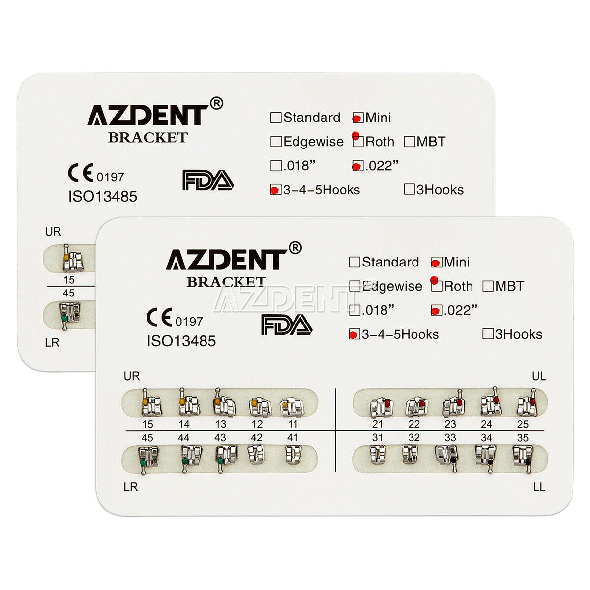 20 kits AZDENT Dental Orthodontic Brackets Braces Mini Roth 022 Hooks 3-4-5