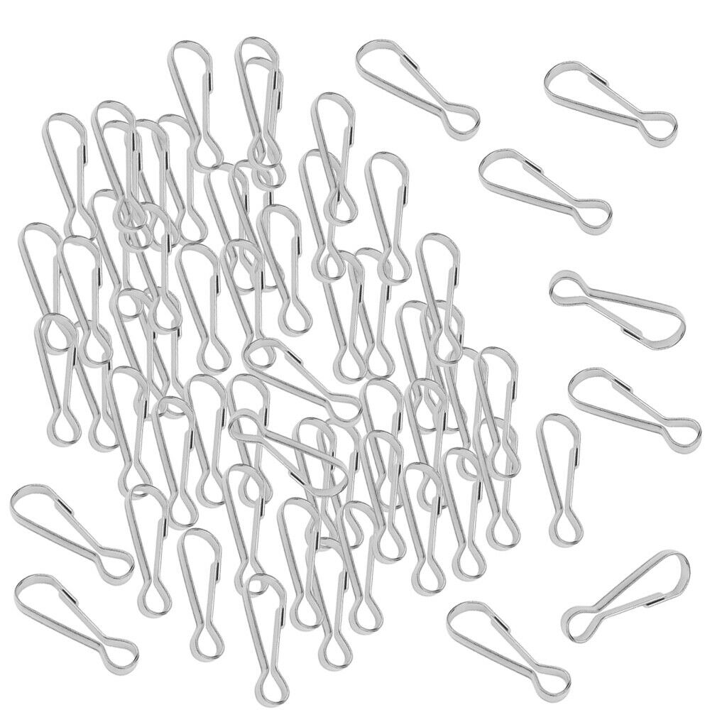200PC Stainless Clasp Small Hanging Buckles Spring Snap Hook Clip Outdoor Buckle