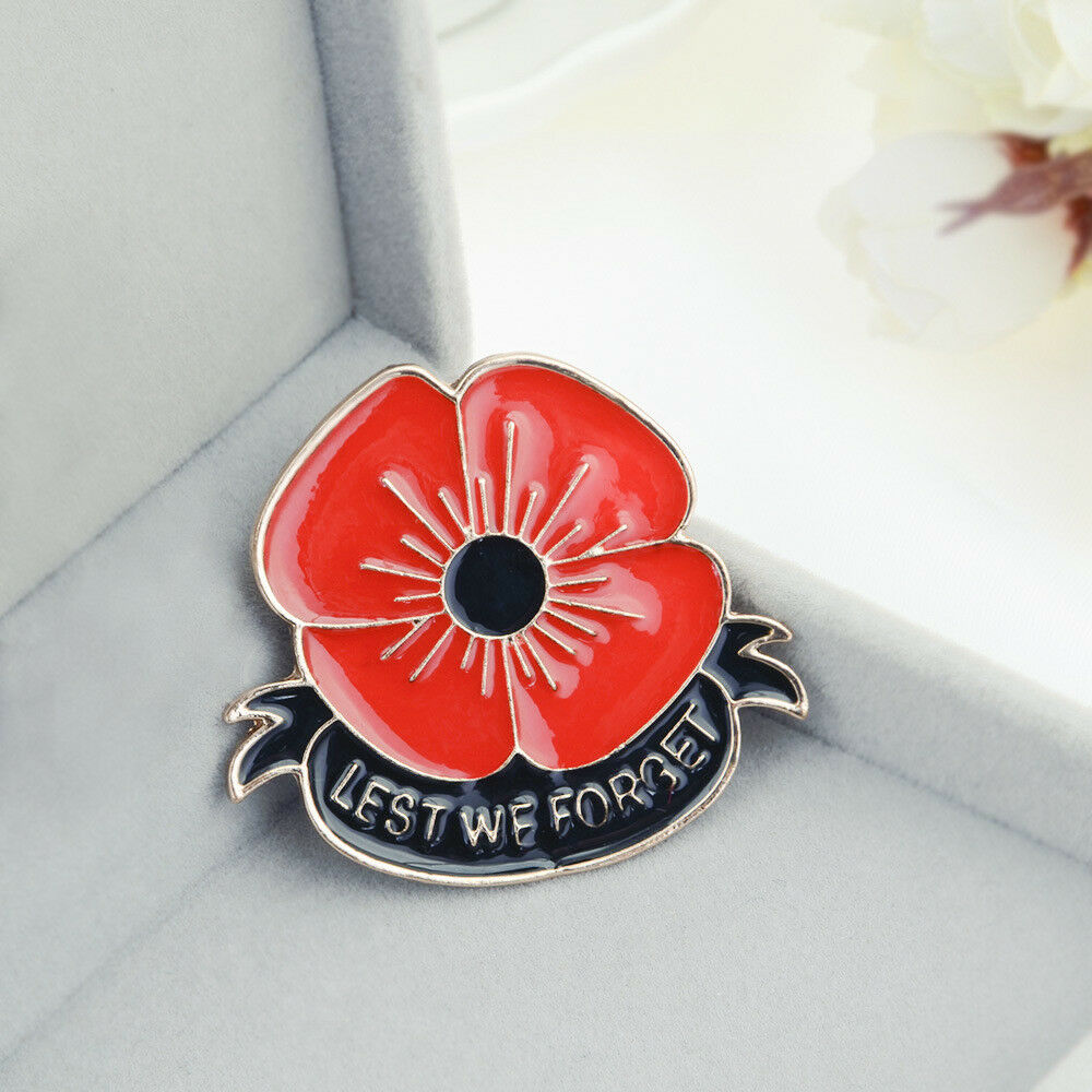Red Poppy Flower Enamel Remembrance Brooch Lapel Pin Broach Badge Banquet New