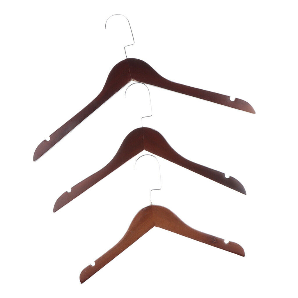 5 Pieces Wooden Hangers Coat Suit Garment Clothes Wardrobe Wood Hangers Kids