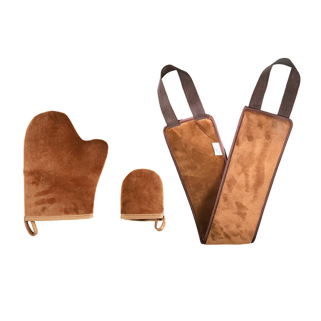 3Pcs Self Tanning Mitt Applicator Kit Face Tan Mitt Microfiber Sunless
