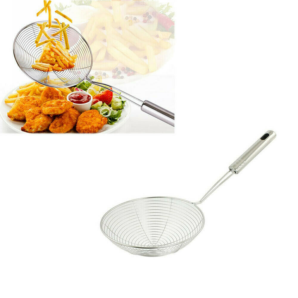 US Strainer Skimmer Stainless Steel Spider Strainer Ladle Kitchen 6 Inches Bowl