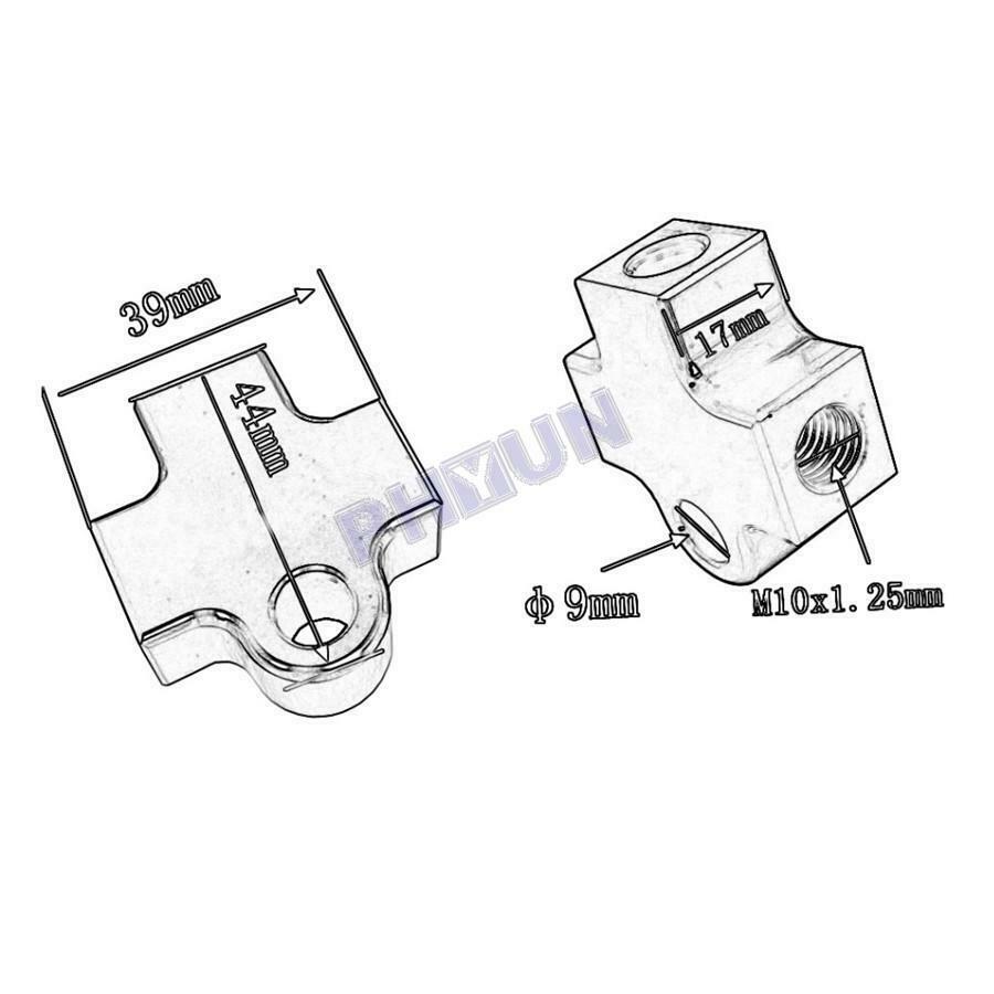 Motorcycle ATV Brake System 3 Way Adapter Hydraulic Brake Pipe Tee Connector