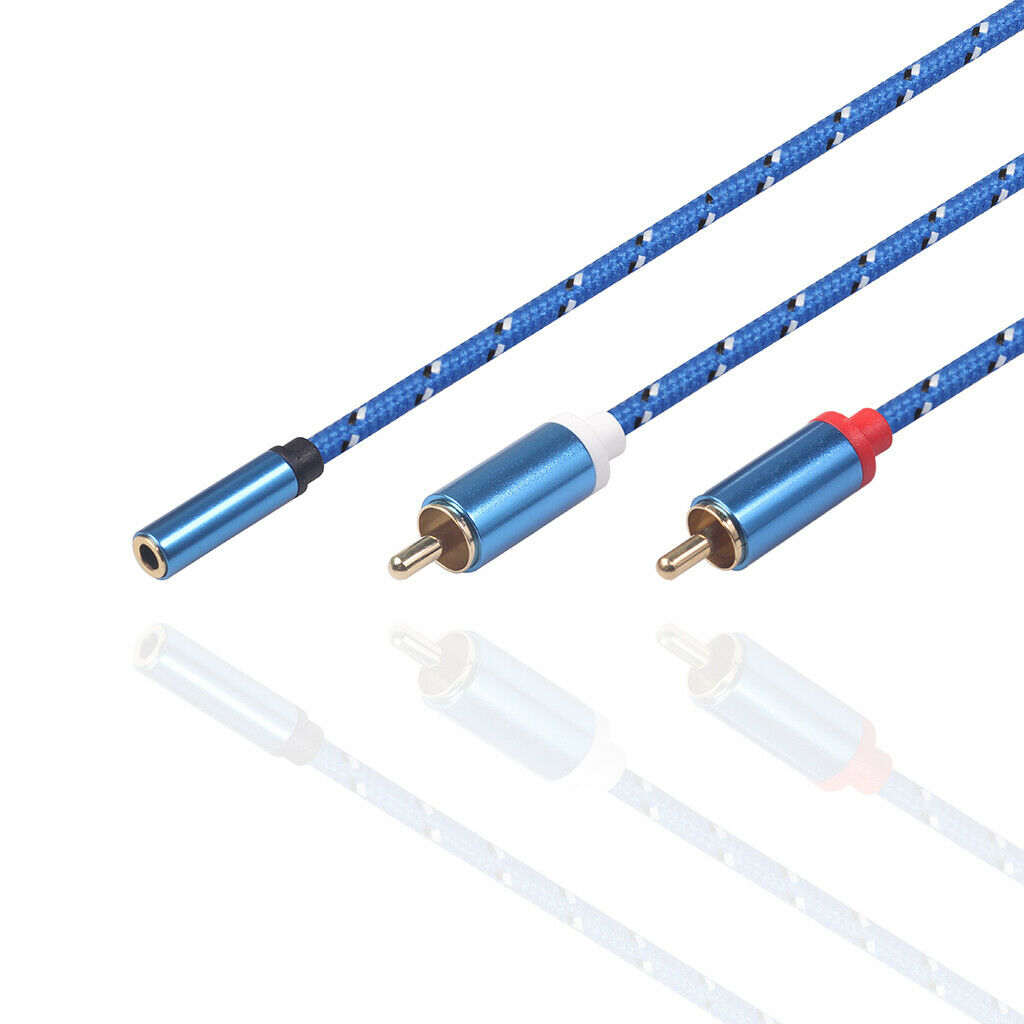 3.5mm Stereo Audio Female Connector to 2 RCA Male Connectors Blue 3610F-04