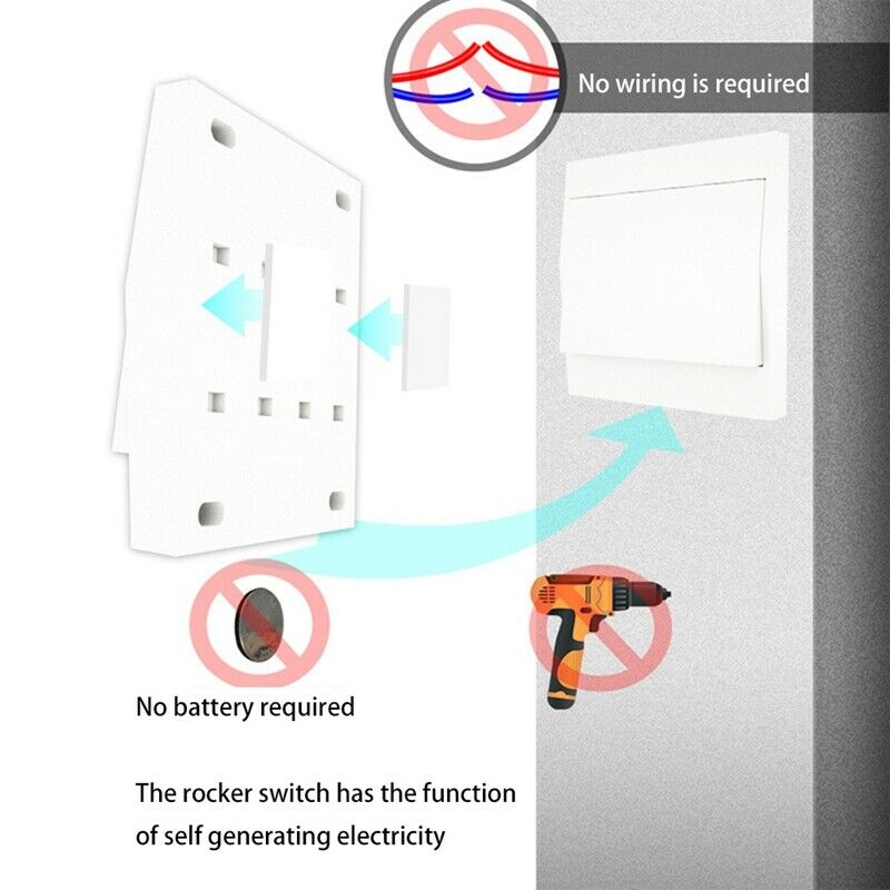Wireless Self-Powered Switch Push Button Remote Control 1 Gang 1 Way WaterprO1W4