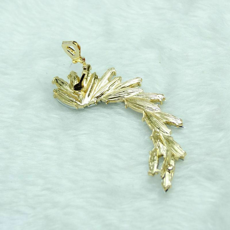 1pc Half Moon Crystal Rhinestone Shape Right Ear Stud Cuff Clip