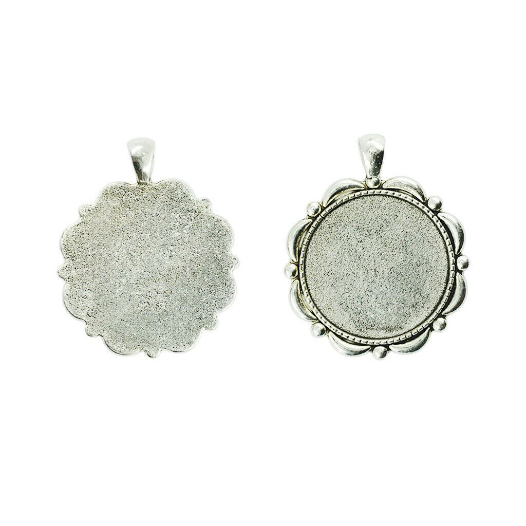 10pcs Blank Bezel Pendants Blanks Base Settings Tray for Jewelry Making 30mm