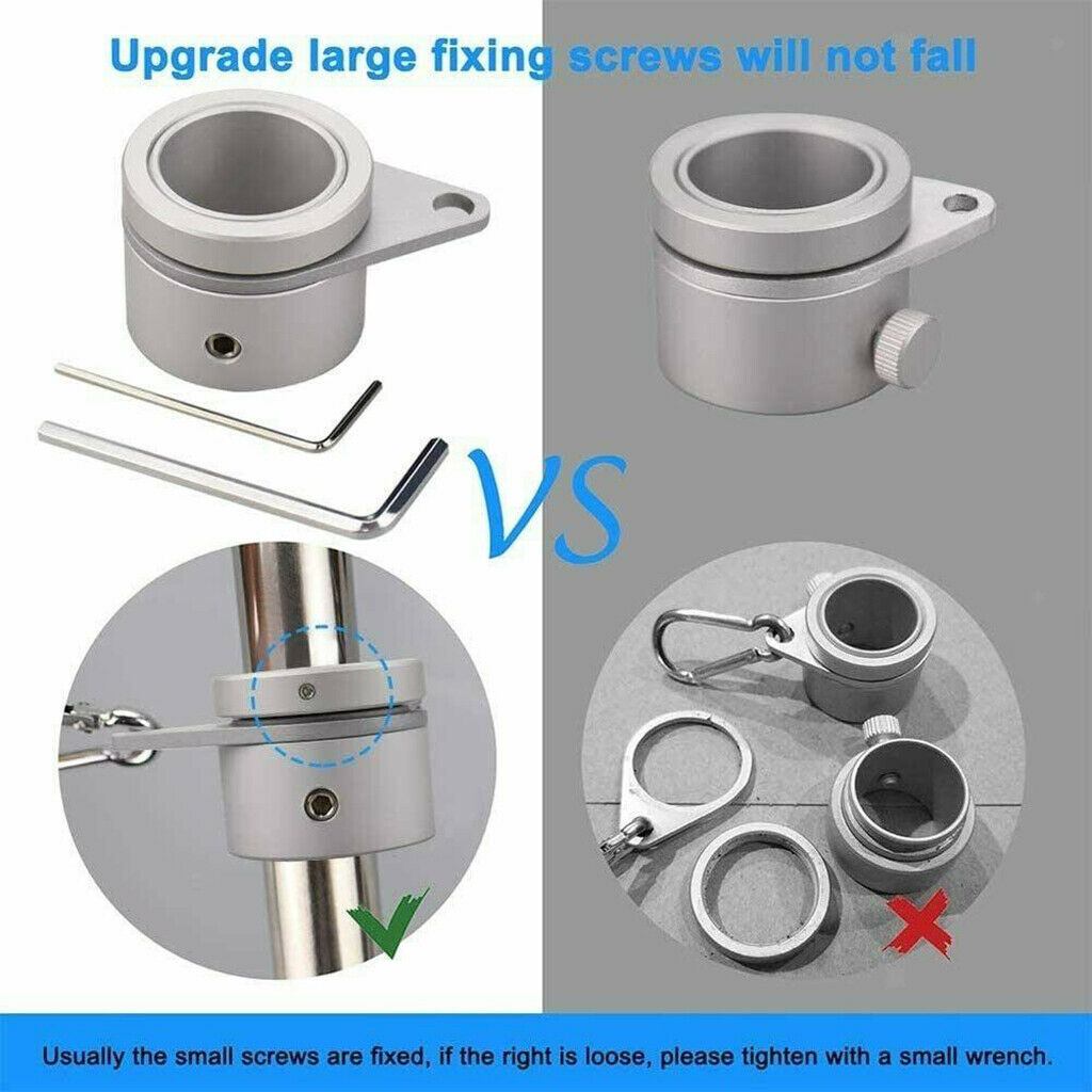 2x Aluminum Alloy Flag Pole Rings Clip 1" Dia. Ring 360 Degrees Rotating