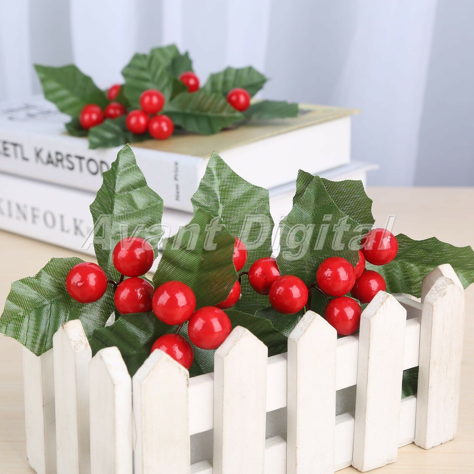 Decoration Wedding Artificial Leaf Holly Berries Party Silk Leaf Flowers 10Pcs