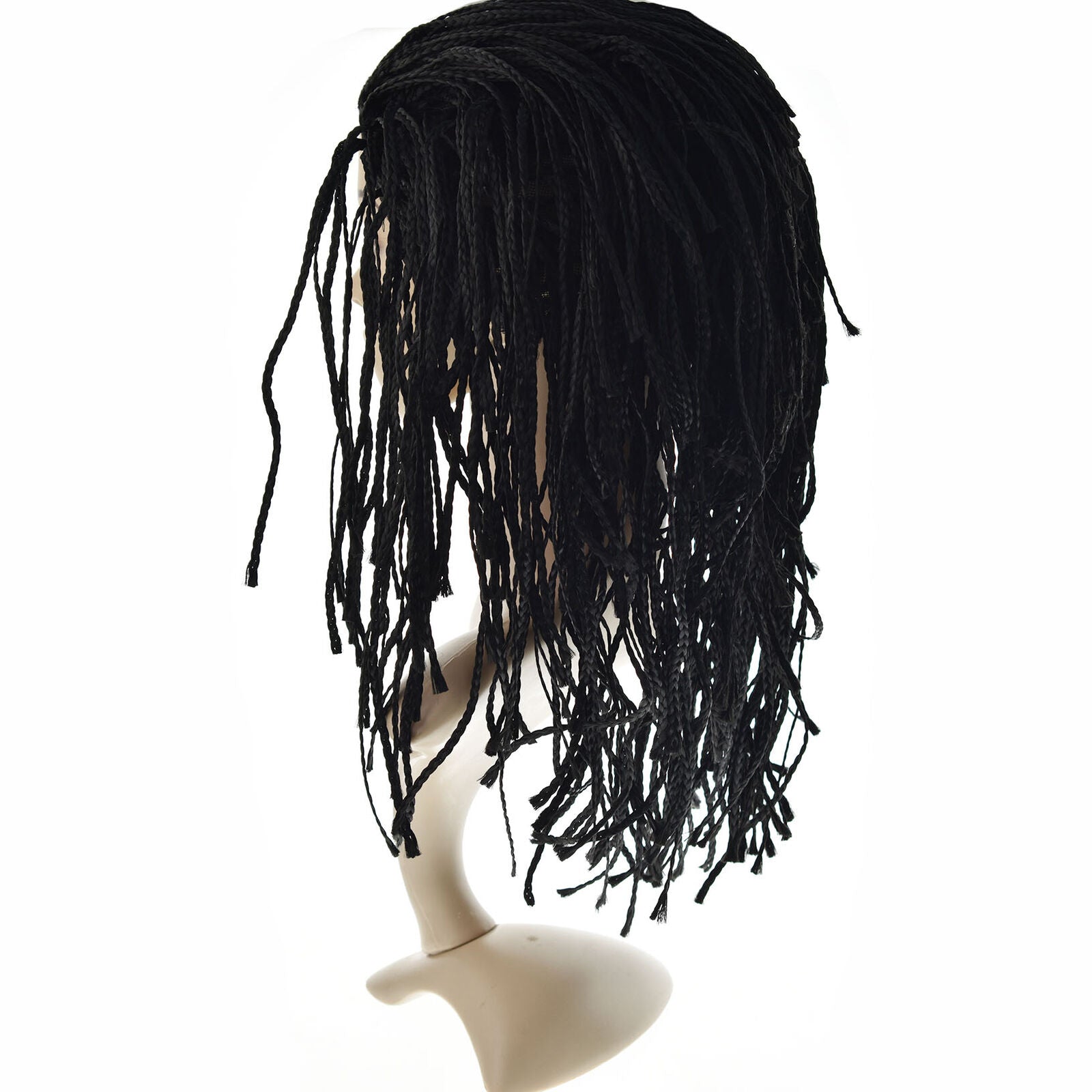 Black Braided Wig Women Box Braids Curly Braided Twisted Synthetic Full Wigs New