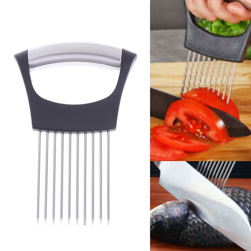 Stainless Steel Onion Holder Vegetable Potato Food Slicer Cutter Peeler C.l8