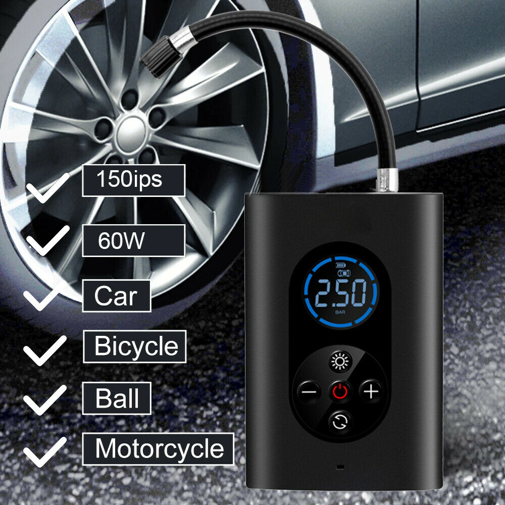 Auto Air Compressor LED Light 150PSI Electric Wireless Tire Inflator Air Pump