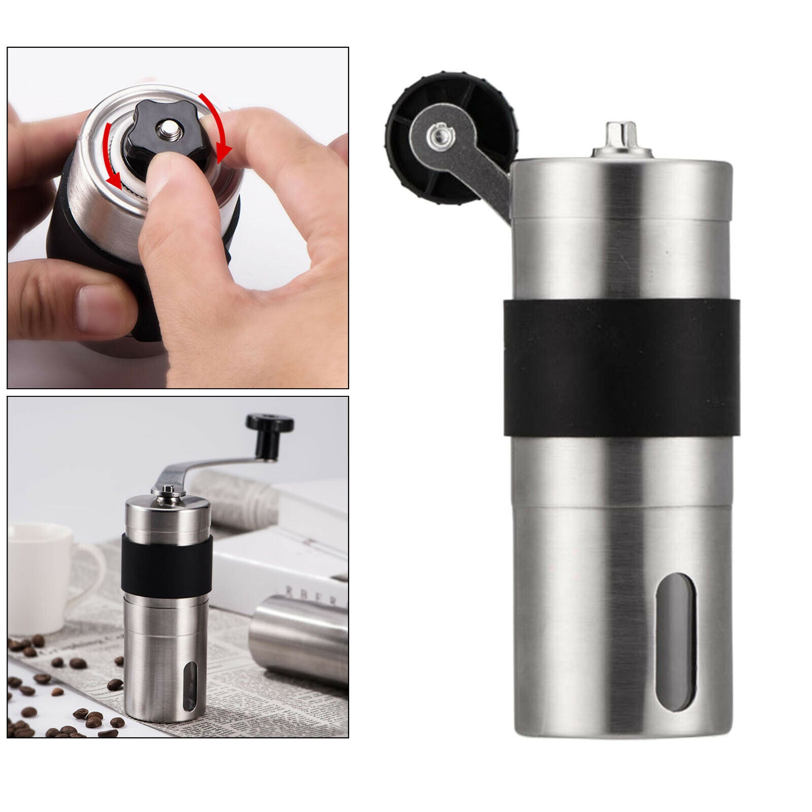304 Stainless Steel Manual Coffee Grinder for Kitchen Cafe Accessory