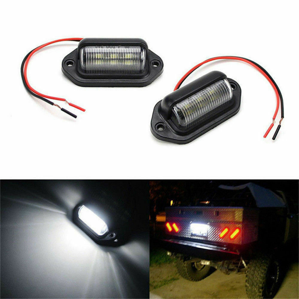 2X Universal LED License Number Plate Light Lamps for Truck SUV Trailer Lorry