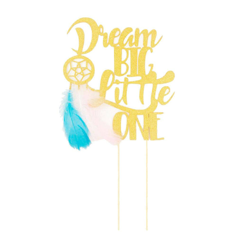 Glitter Paper Dream Big A Little   Cake Topper Birthday Party Decoration
