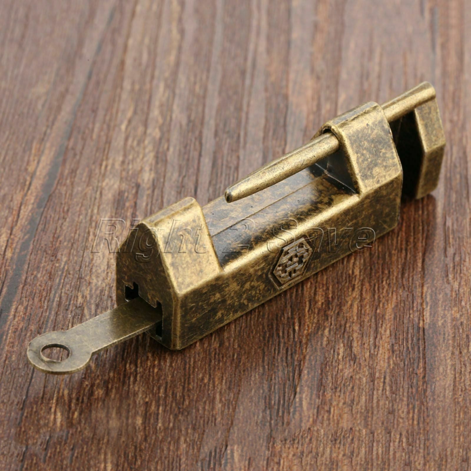 Retro Bronze Decorative Latch Wooden Chest Jewelry Box Hasp Padlock Catch Lock