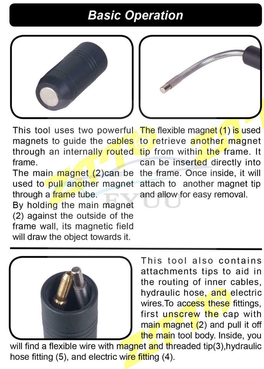 Internal Cable Routing Tool Kit for Bicycle Hose Gear Brake Cable Guide Install