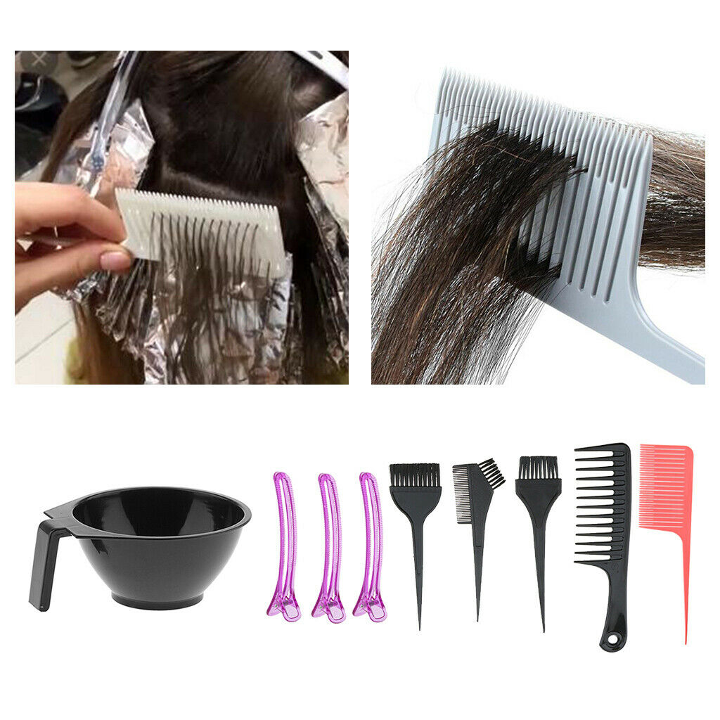 Salon Hair Color Tool Bowl Brush Comb Hairclip Barbers Shop Tools Kits
