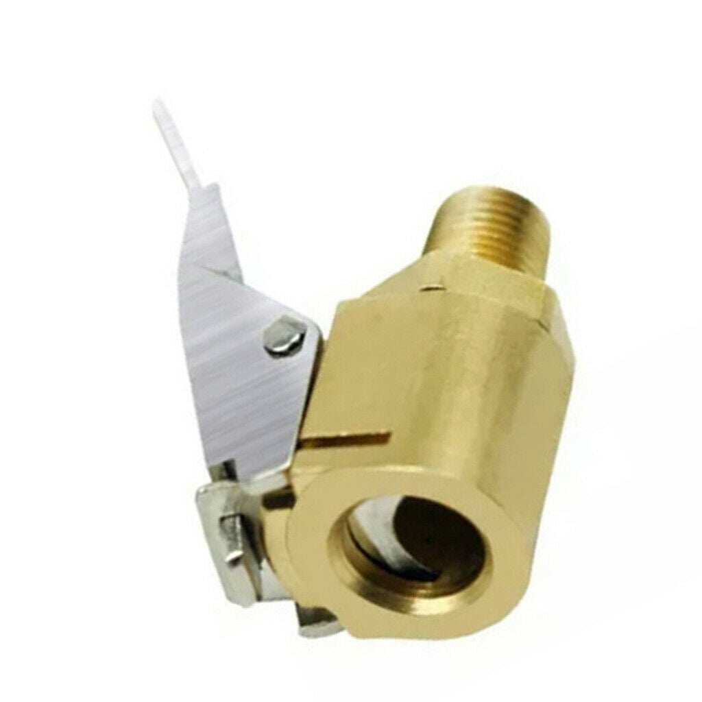 Brass Straight Lock On Tire Chuck Open Air Inflator For 8V1 Thread