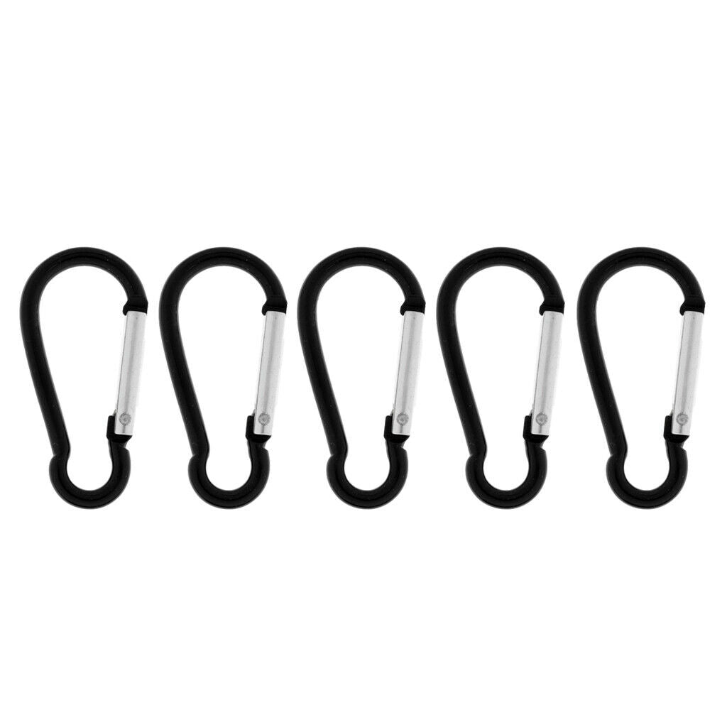 5x Aluminum Spring Carabiner Snap Hook Hanger Keychain Hiking Tool Quickdraw