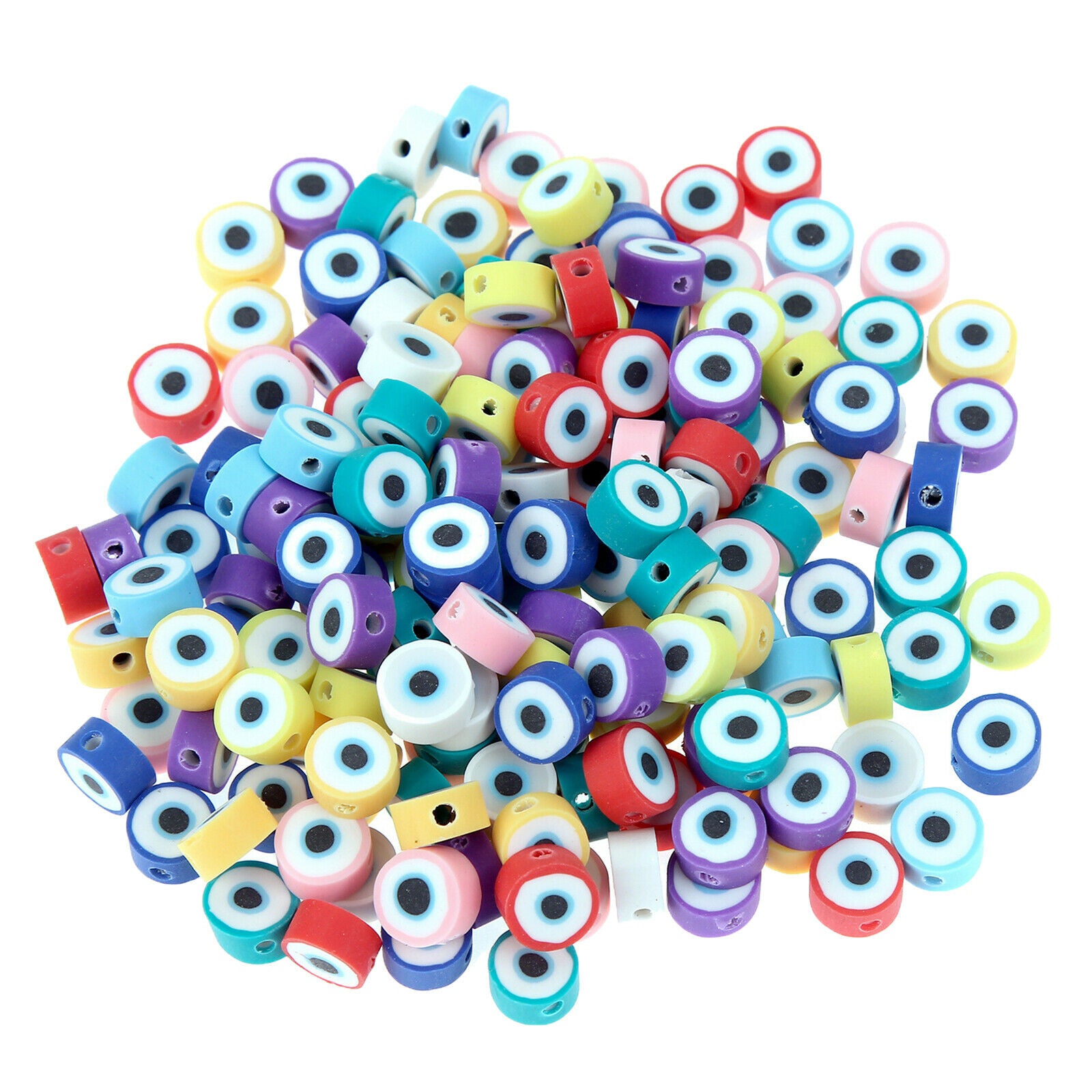 100Pcs Evil Eye Beads for Jewelry Making Bracelet DIY Necklace Ornaments