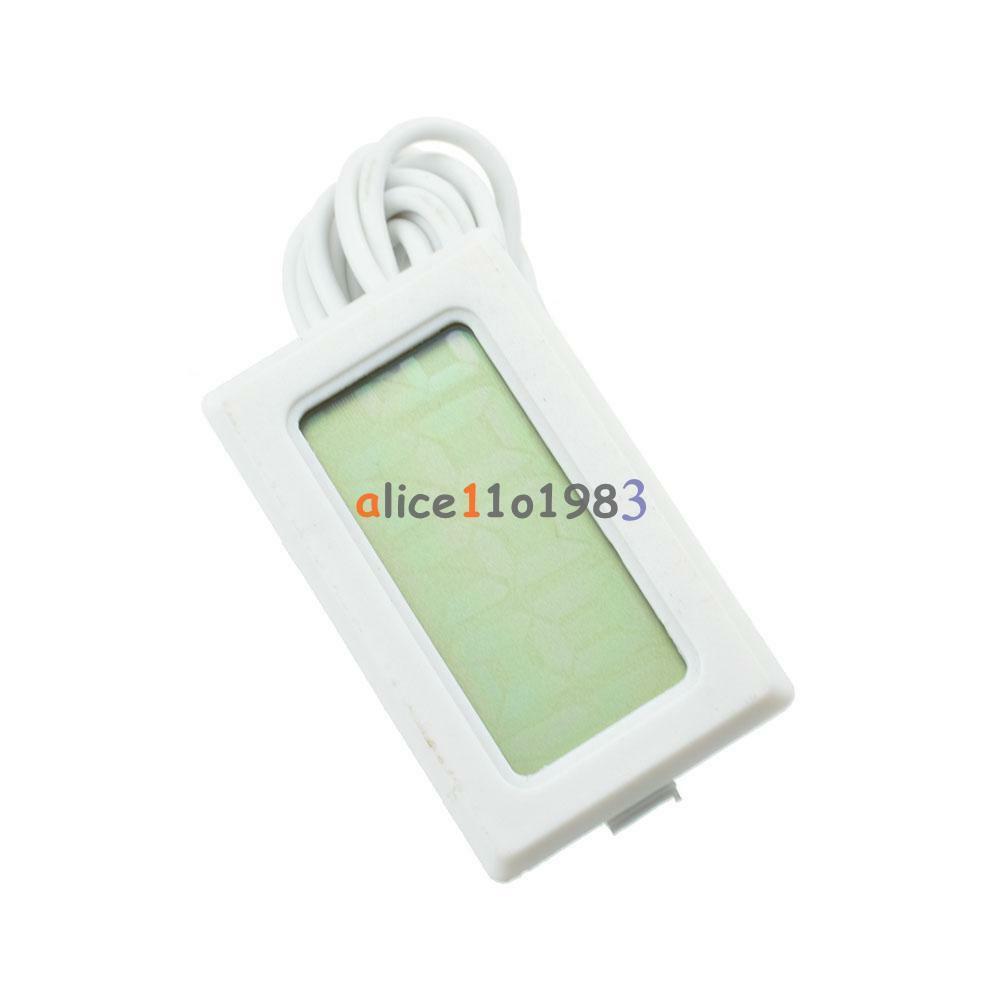 White Aquarium Temperature Gauge LCD Thermometer For Fish Tank T110 TPM-10 2m