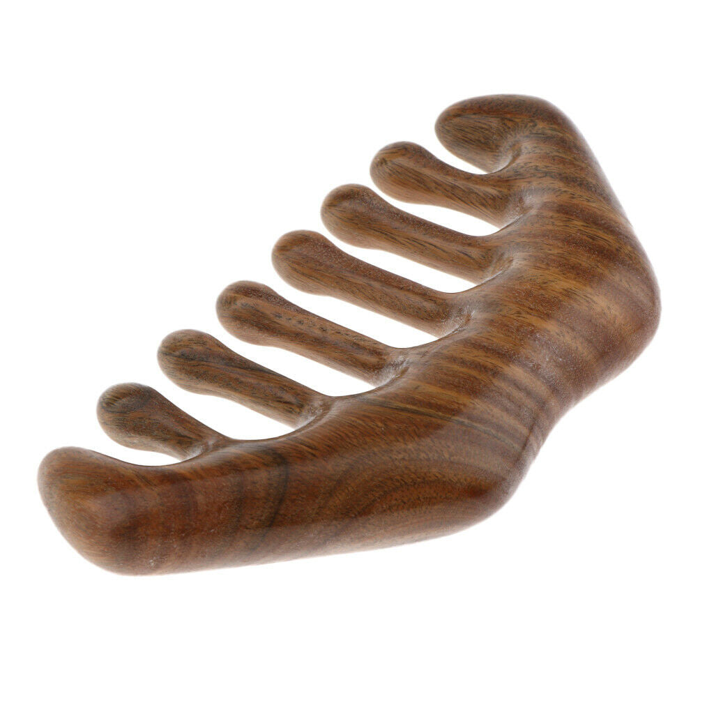 Handmade Green Sandalwood Hair Comb for Long Thick Curly Hair Beard Travel